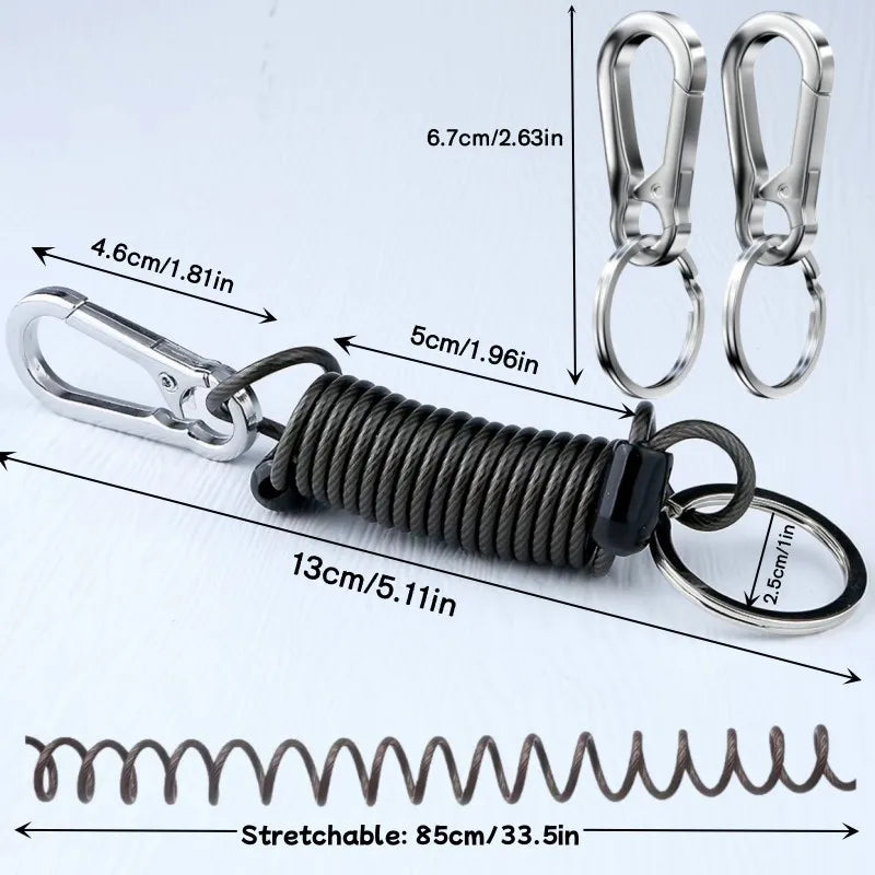 Retractable Steel Wire Keychain