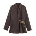 Women's Brown Striped Shirt