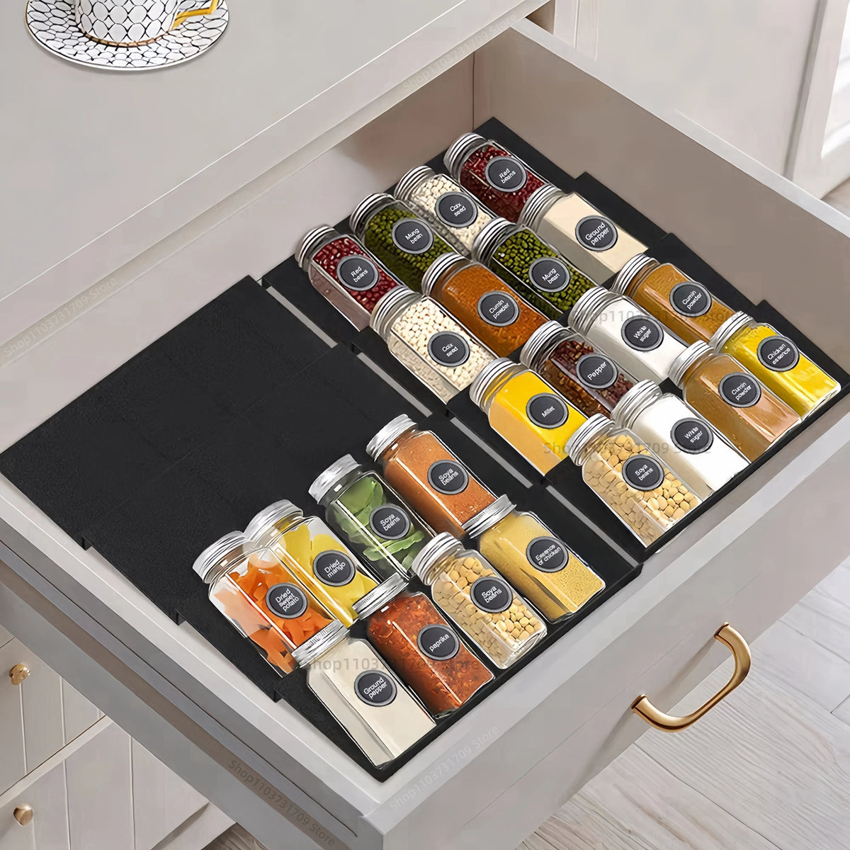 4-Tier Adjustable Drawer Spice Rack