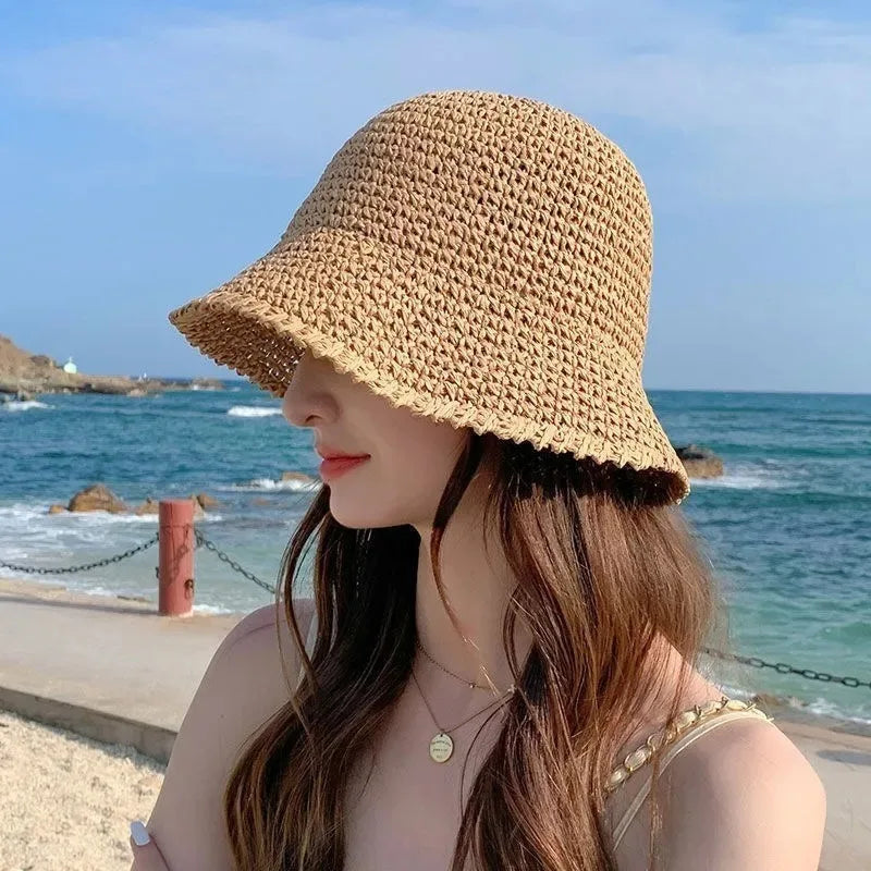 Woven Straw Bucket Hat