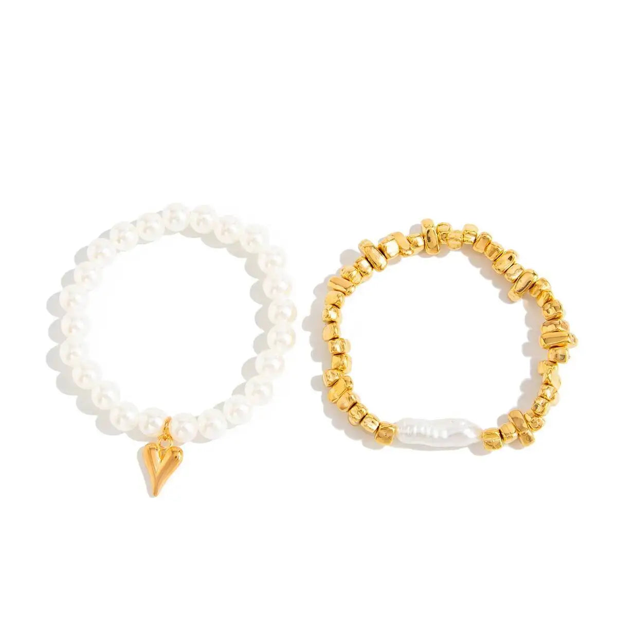 Faux Pearl Heart Bracelets