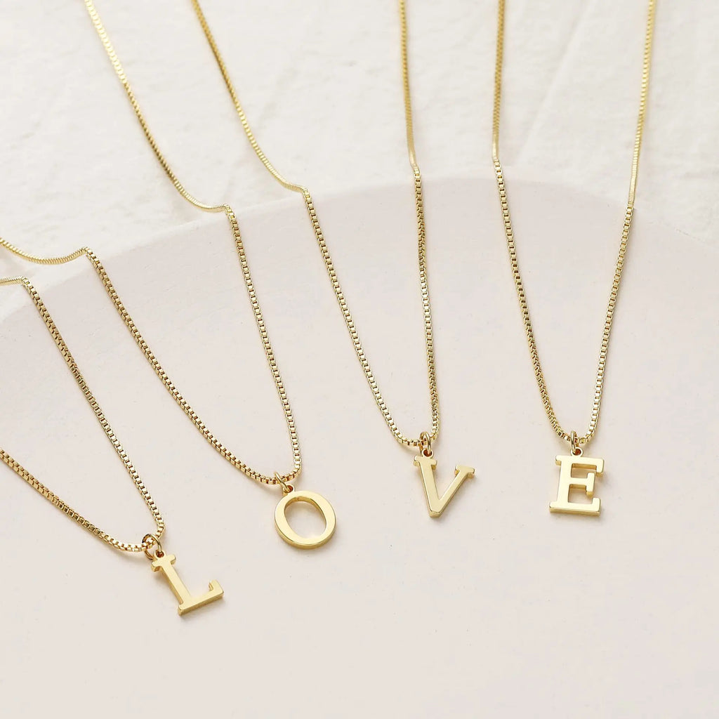 Gold-Tone Initial Pendant Necklace