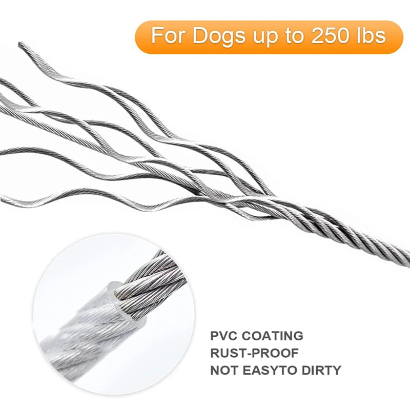 Double-Headed Dog Tie-Out Cable