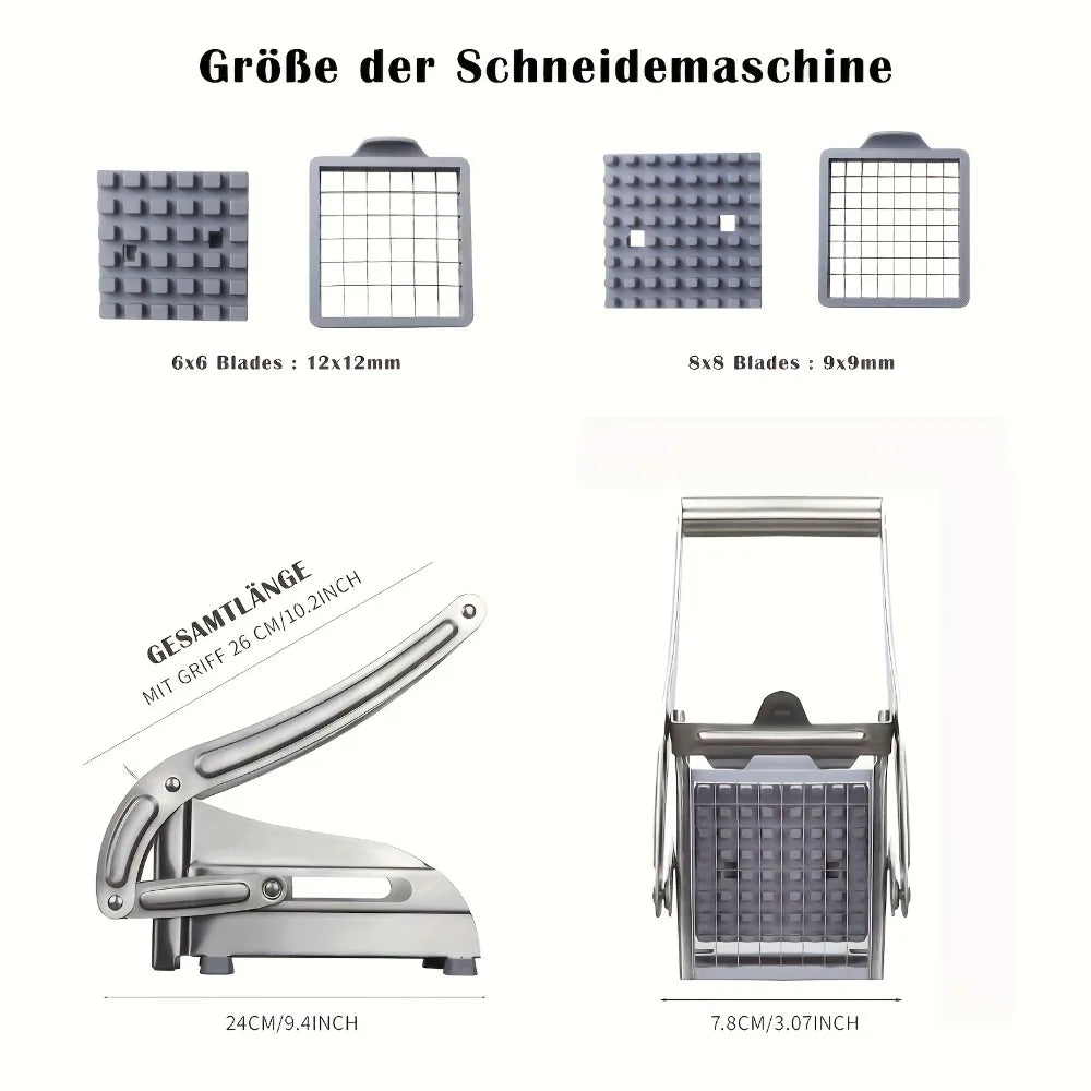 Stainless Steel French Fry Cutter and Vegetable Chopper
