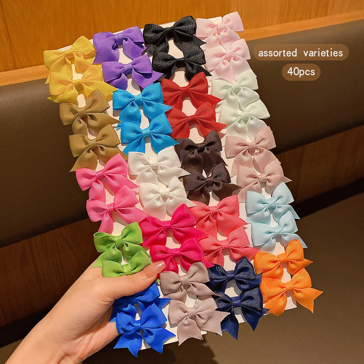 30 colored random bow fabric hair clips suitable for daily use as hair accessories