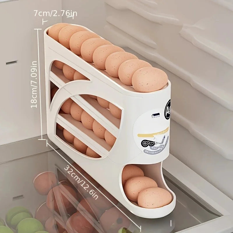 3-Tier Rolling Egg Storage Rack