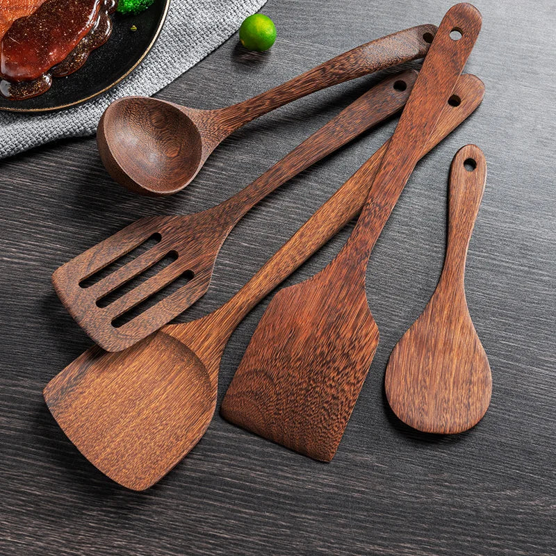 Kitchen Utensils with Wooden Handles