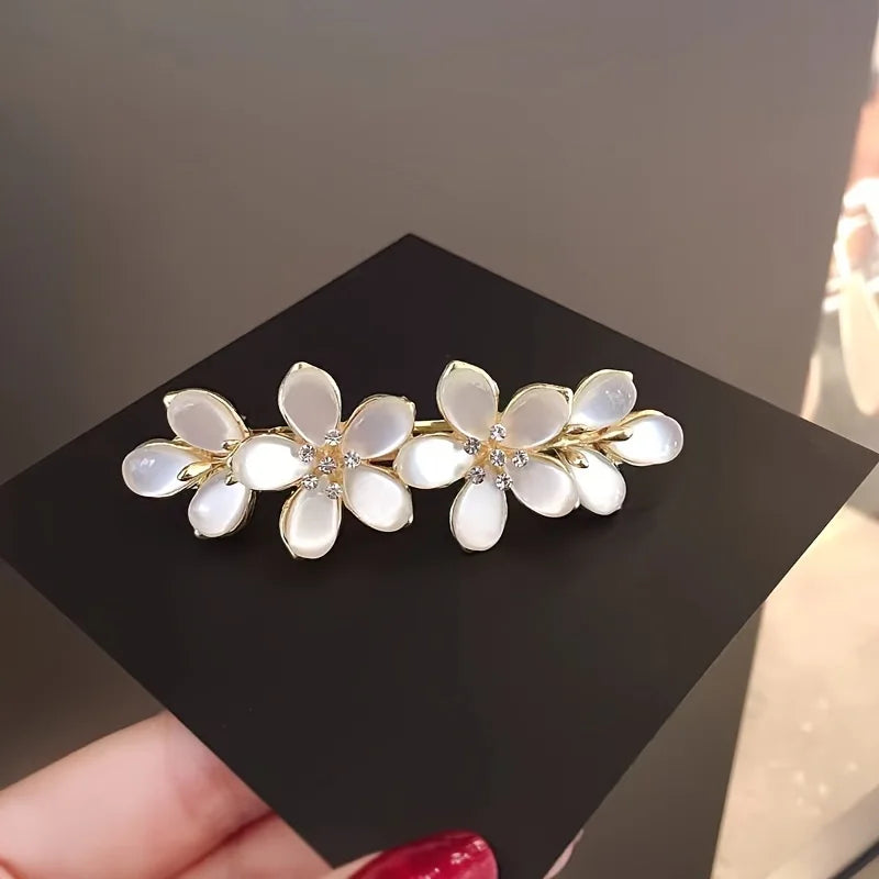Floral Pearl Hair Barrette