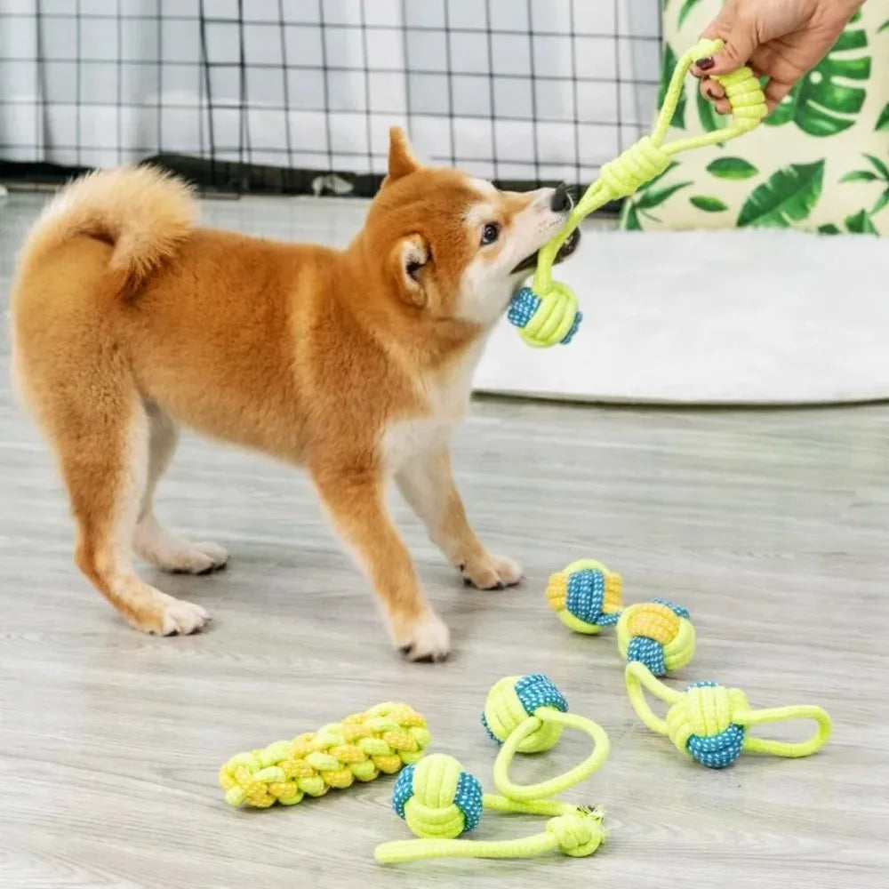 Dog Rope Ball Tug Toy