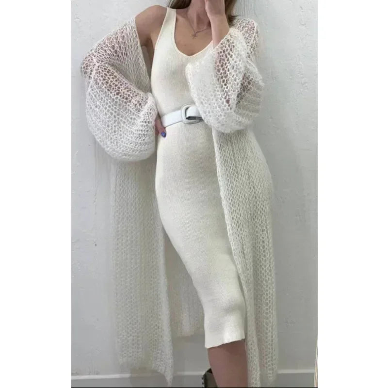 Women's Open-Stitch Knit Cardigan