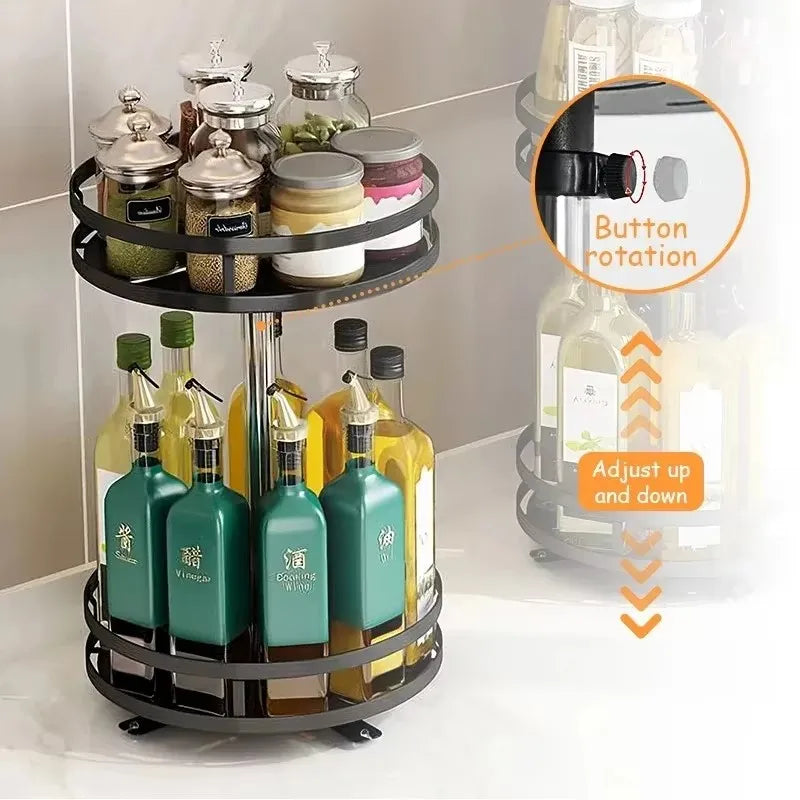 Rotating Spice Rack Tray, 1 to 3 Tiers