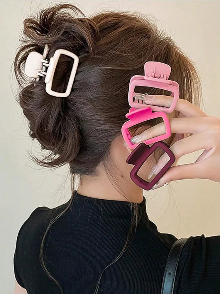 Matte Square Claw Clips, 4 Pack