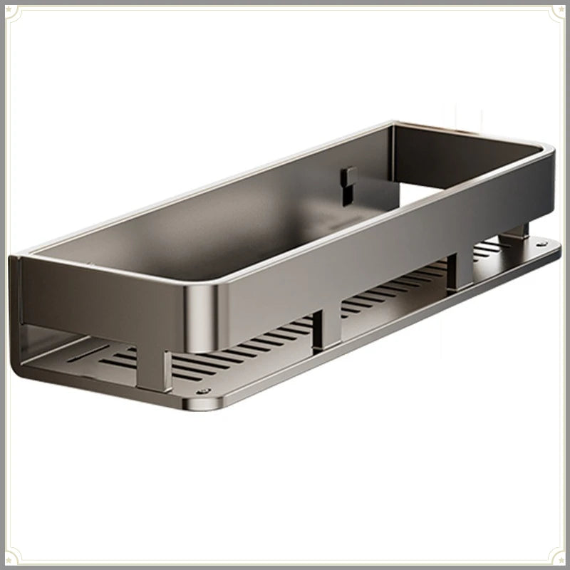 Carbon Steel Wall-Mounted Spice Rack with Hooks