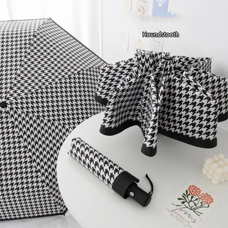 Houndstooth Folding Umbrella