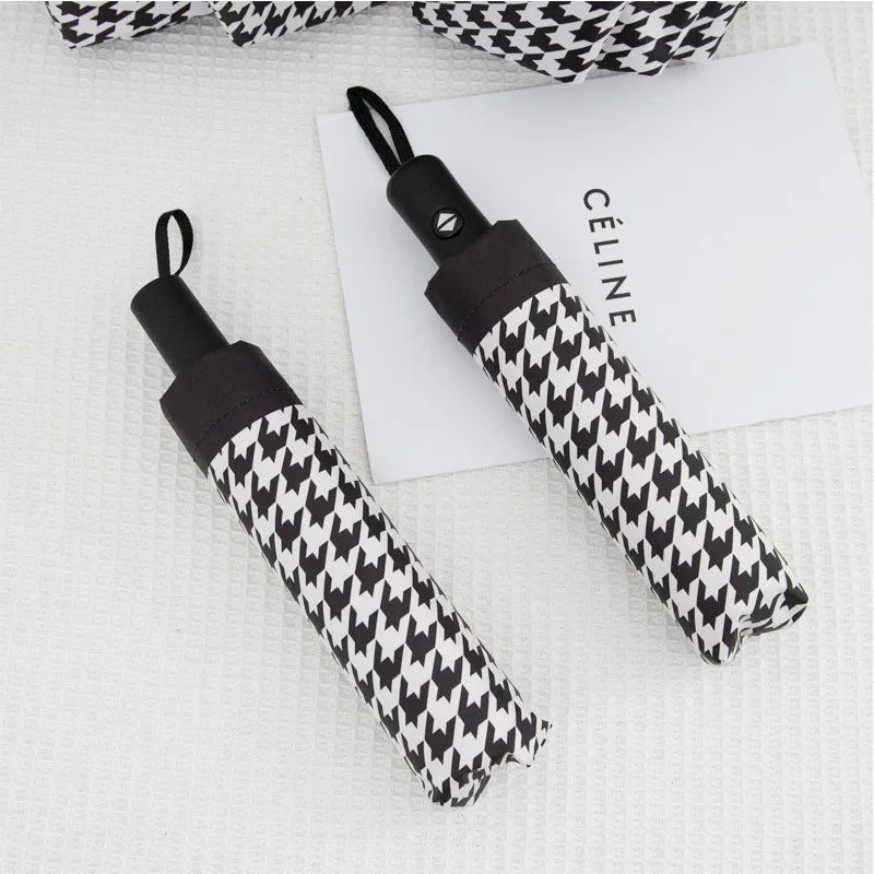 Houndstooth Folding Umbrella