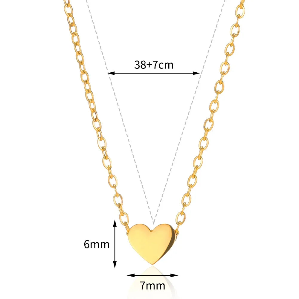 Gold Heart Pendant Necklace