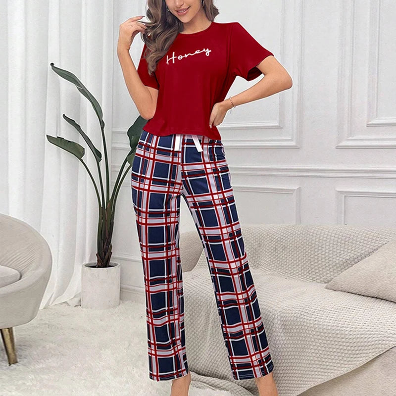 Women's Plaid Pajama Set