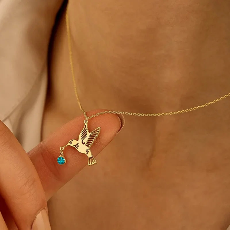 Gold-Tone Birthstone Pendant Necklace