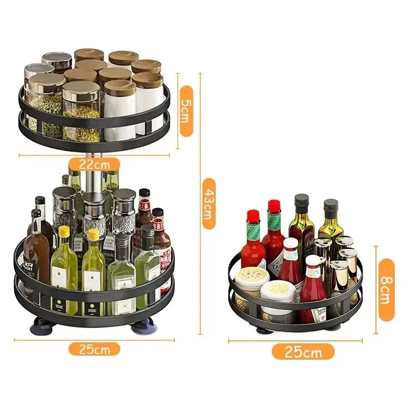 Rotating Spice Rack Tray, 1 to 3 Tiers