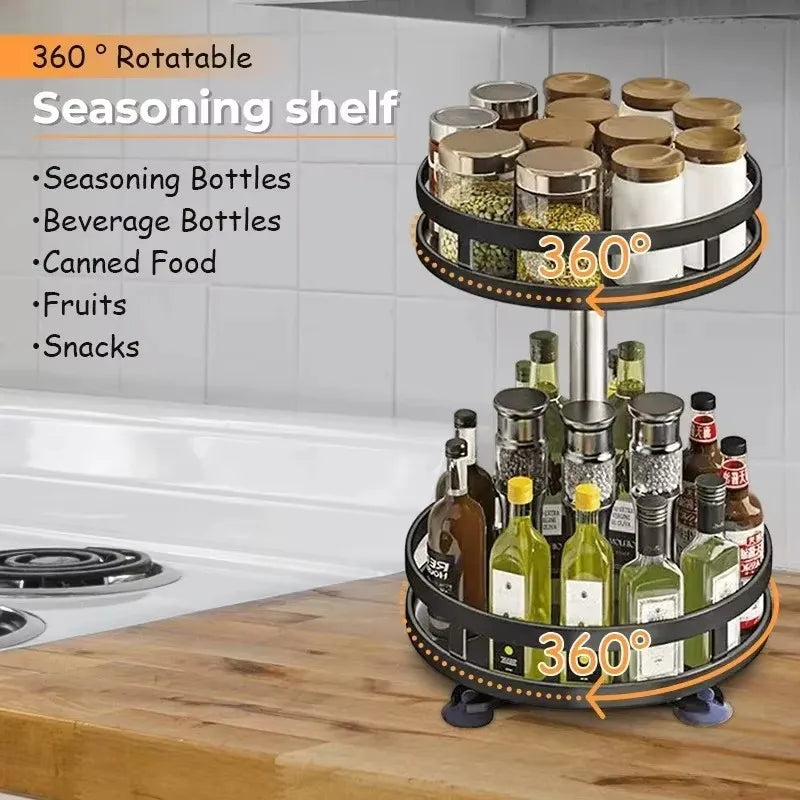 Rotating Spice Rack Tray, 1 to 3 Tiers