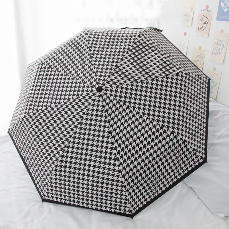 Houndstooth Folding Umbrella