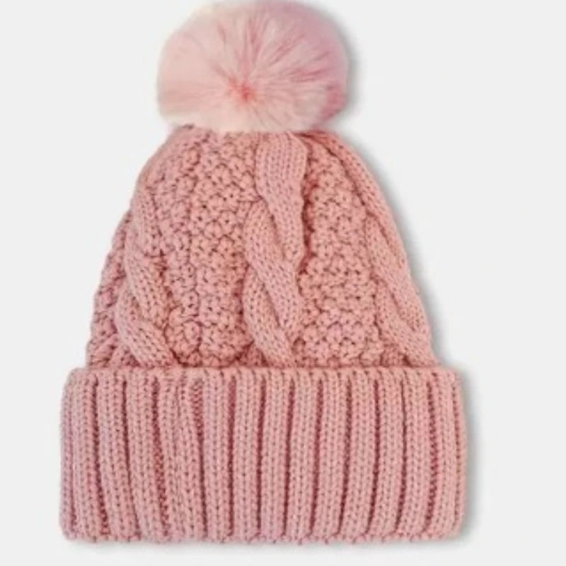 Cable Knit Pom Beanie