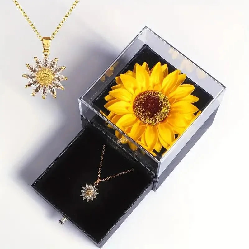  Sunflower Necklace Gift Box, Mother's Day, Nurses' Day, Thanksgiving, Christmas, fall gifts, anniversaries, graduation gifts