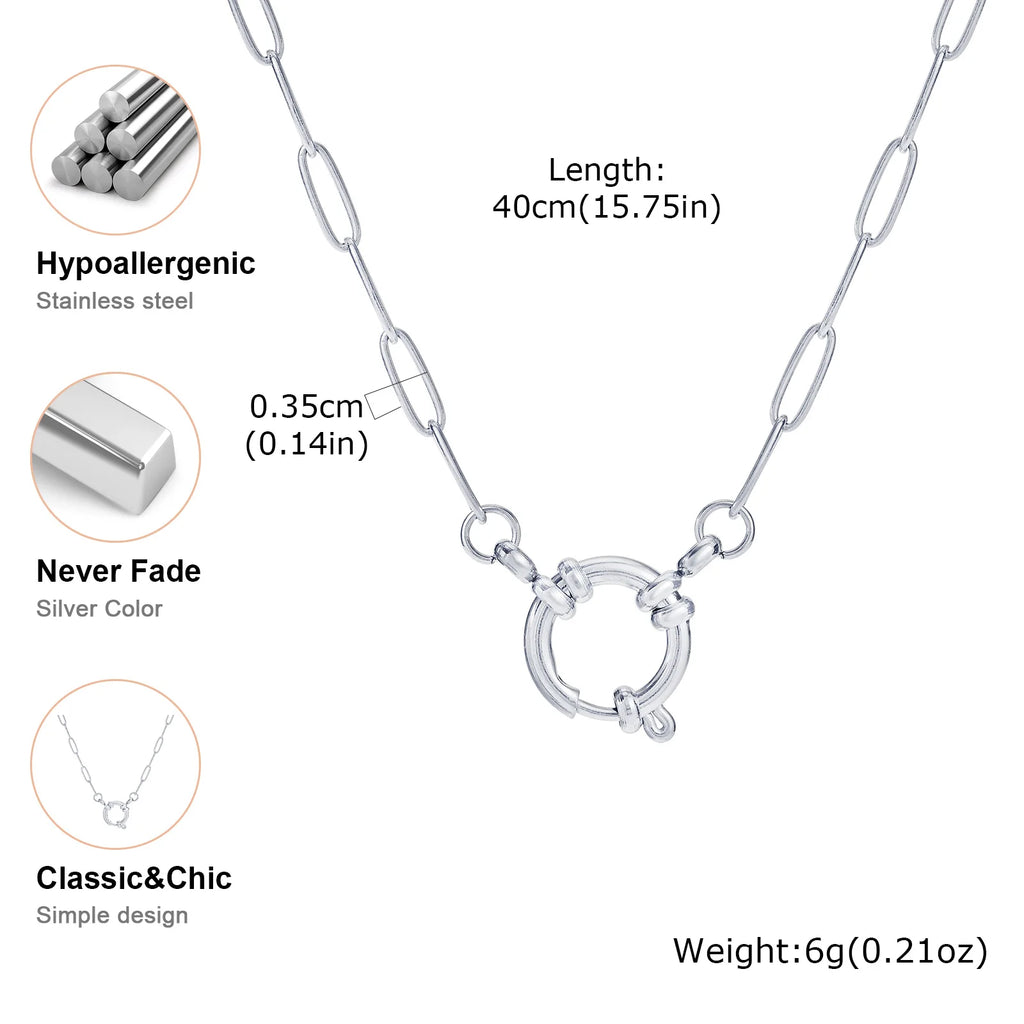 Silver-Tone Paperclip Toggle Necklace