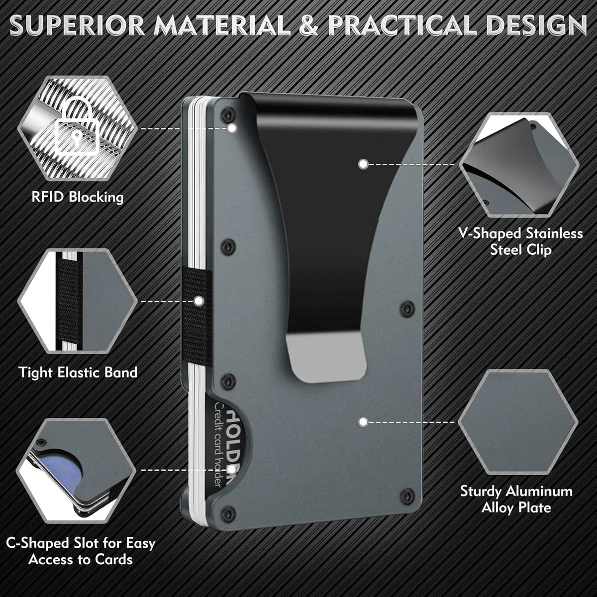 Slim Card Wallet with Money Clip