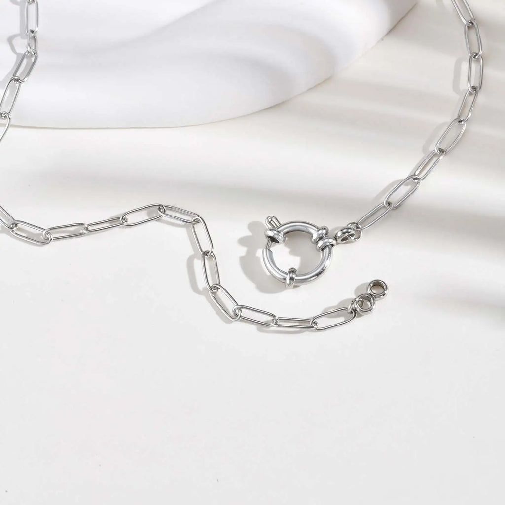 Silver-Tone Paperclip Toggle Necklace