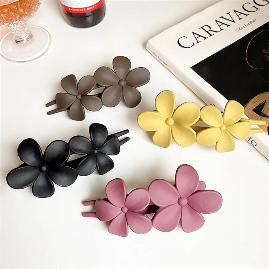 Matte Flower Hair Clips
