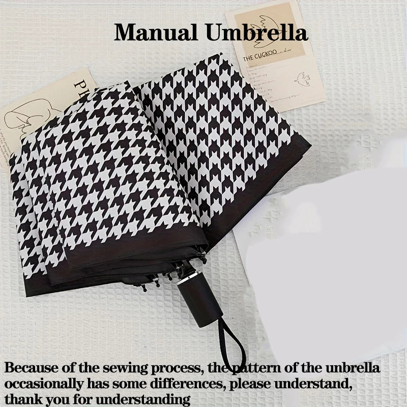 Houndstooth Folding Umbrella