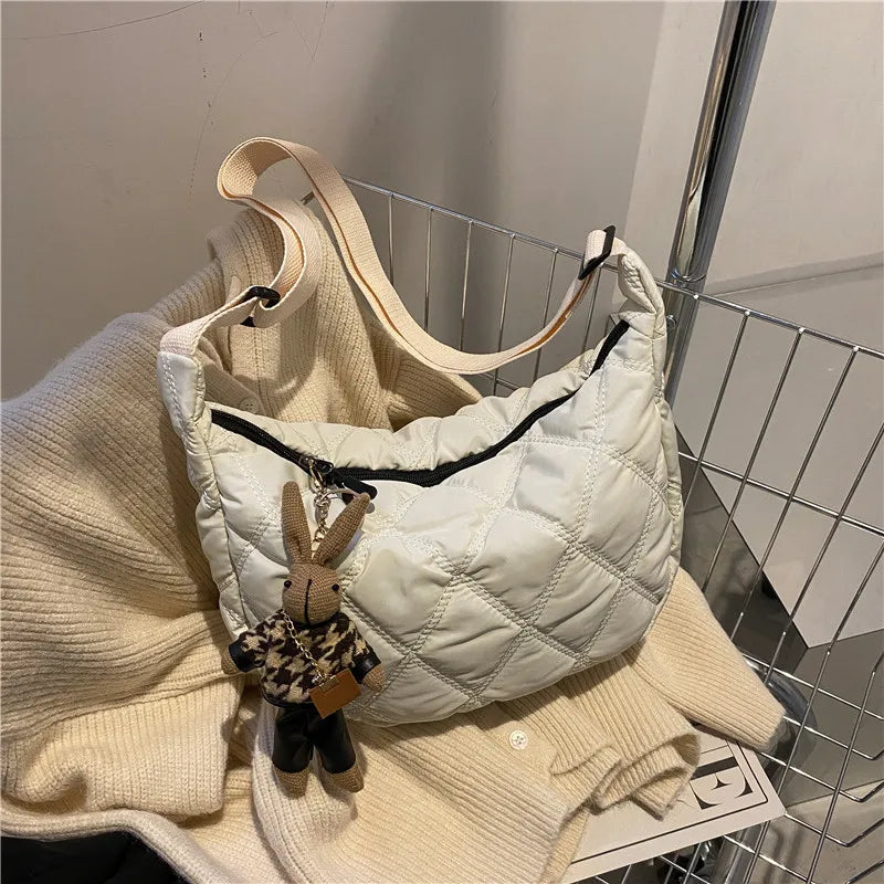 Women's Crossbody Bag with Bunny Charm