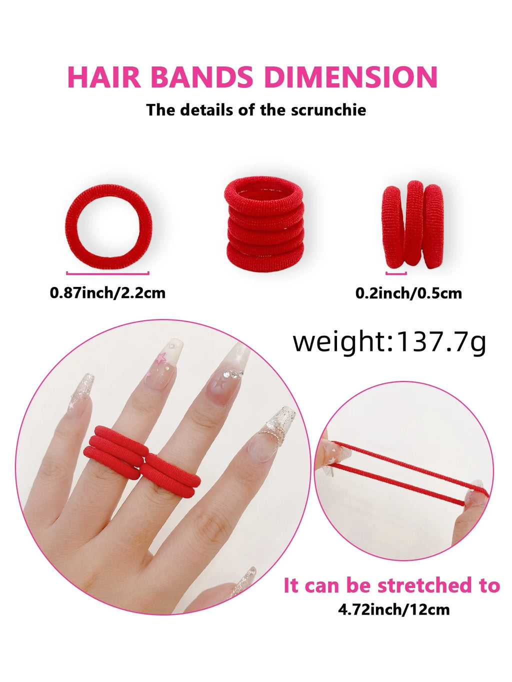 Elastic Hair Ties, 900 Pack