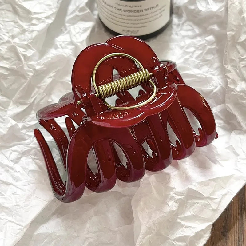 Burgundy Rounded Claw Clip