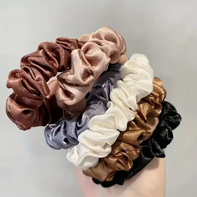 Satin Scrunchies, 6 Pack