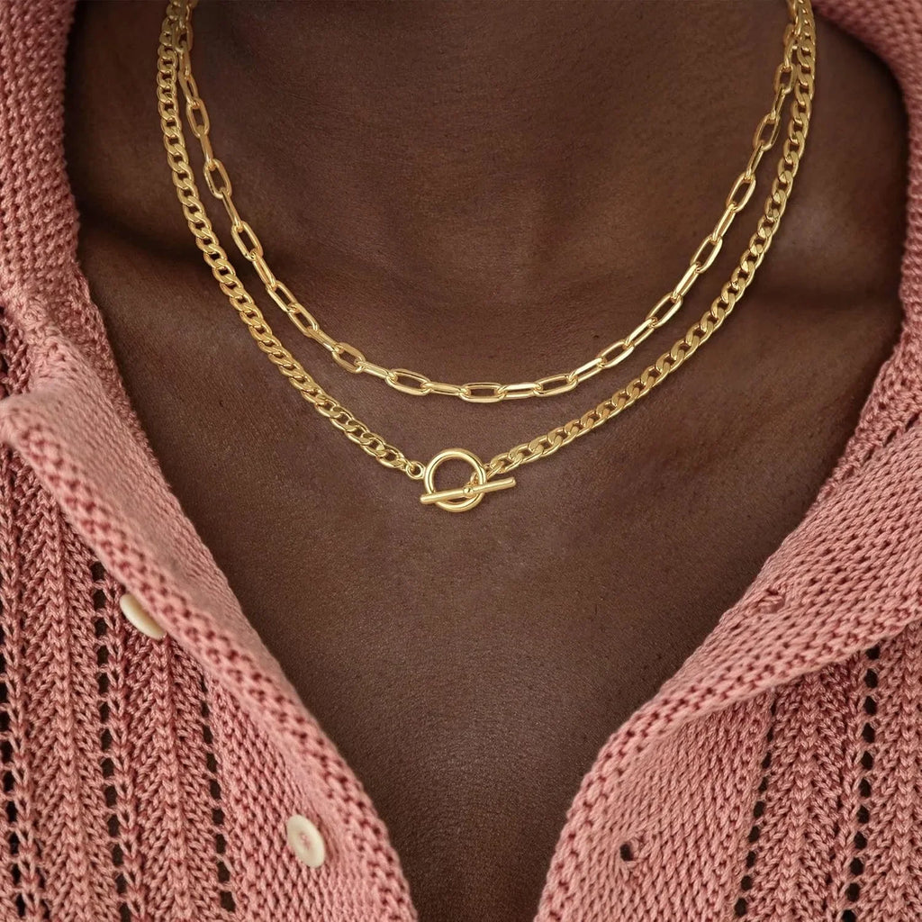 Gold-Tone Layered Chain Necklace