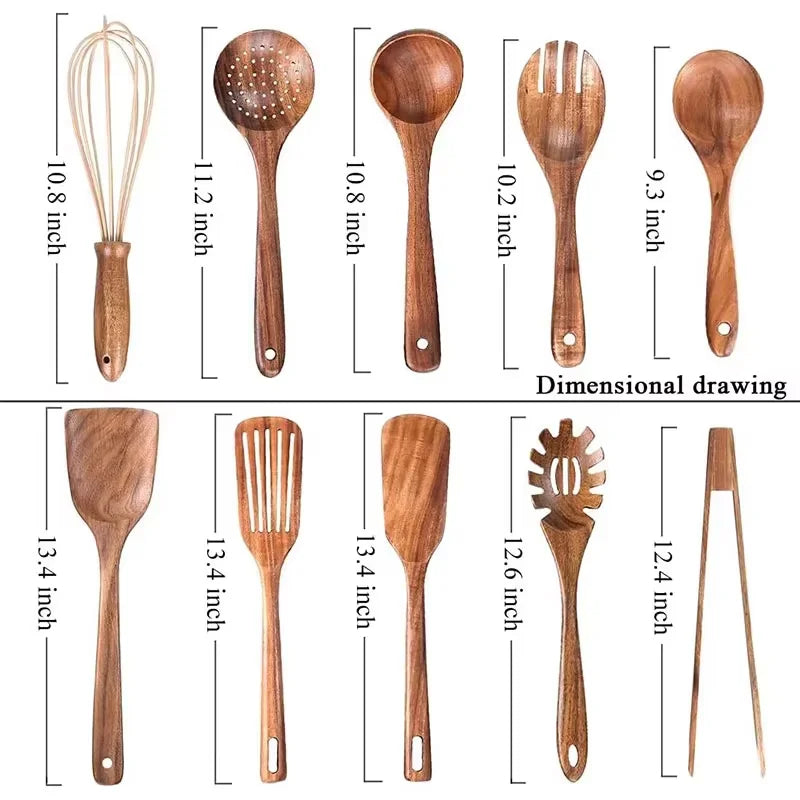 Acacia Wood Kitchen Utensil Set
