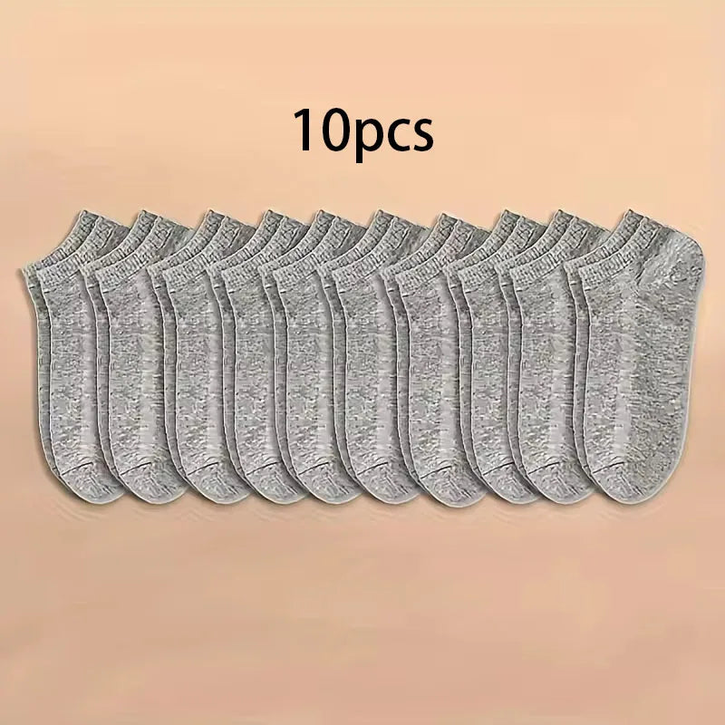 Unisex No-Show Ankle Socks, 10 to 40 Pairs