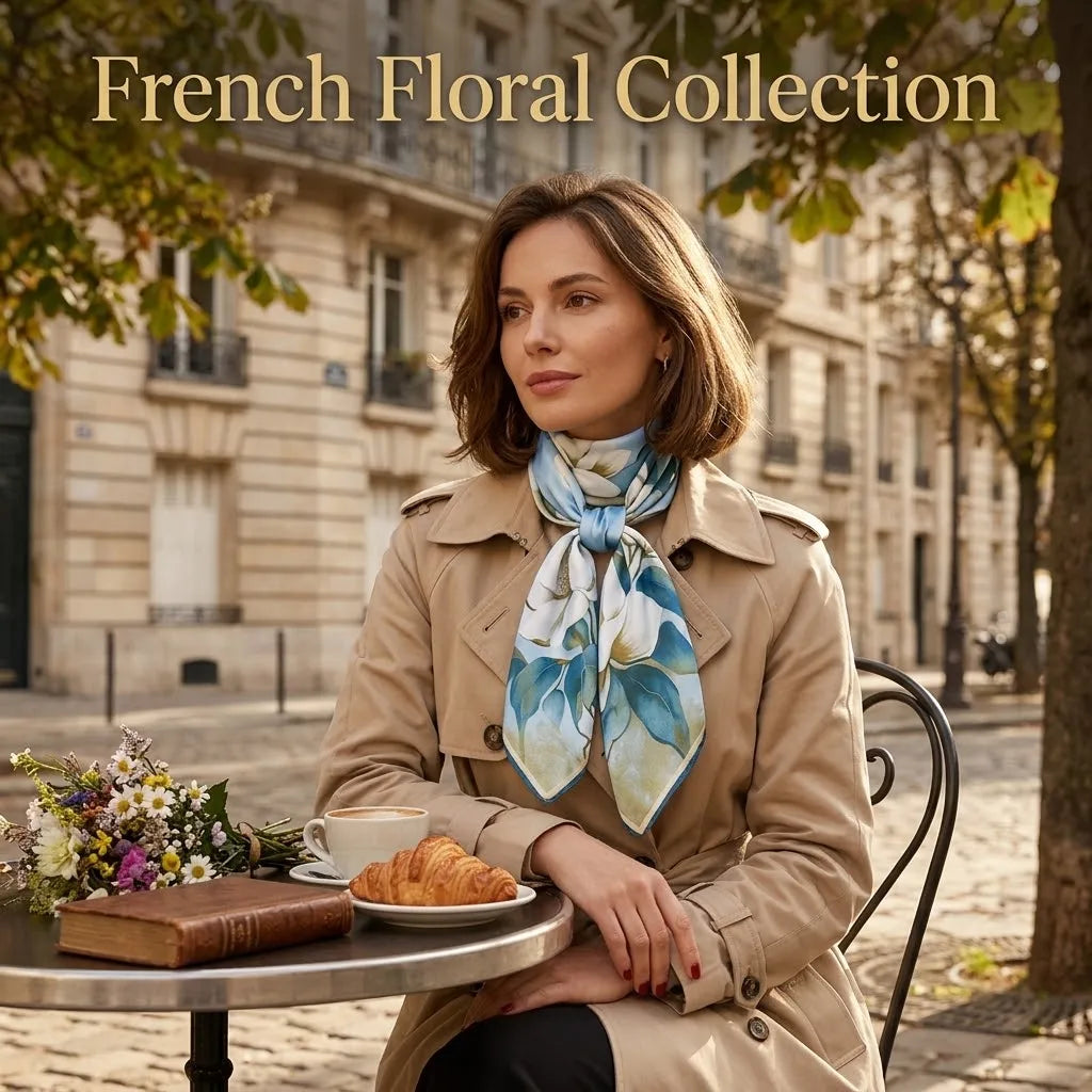 Satin Floral Hair Scarf 70cm
