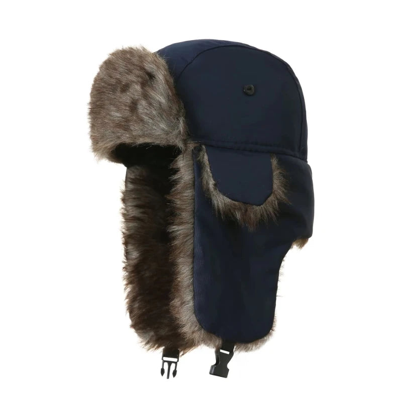 Winter Mens Ushanka Trapper Hat Russian Trooper Ear Flap Cap Earflap