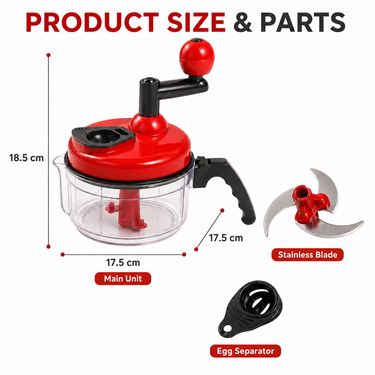 Manual Hand-Crank Food Chopper