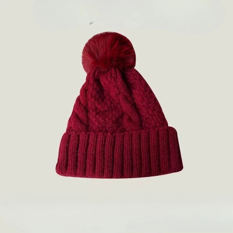 Cable Knit Pom Beanie