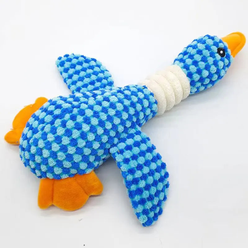 Plush Squeaky Chew Toy, Blue or Yellow