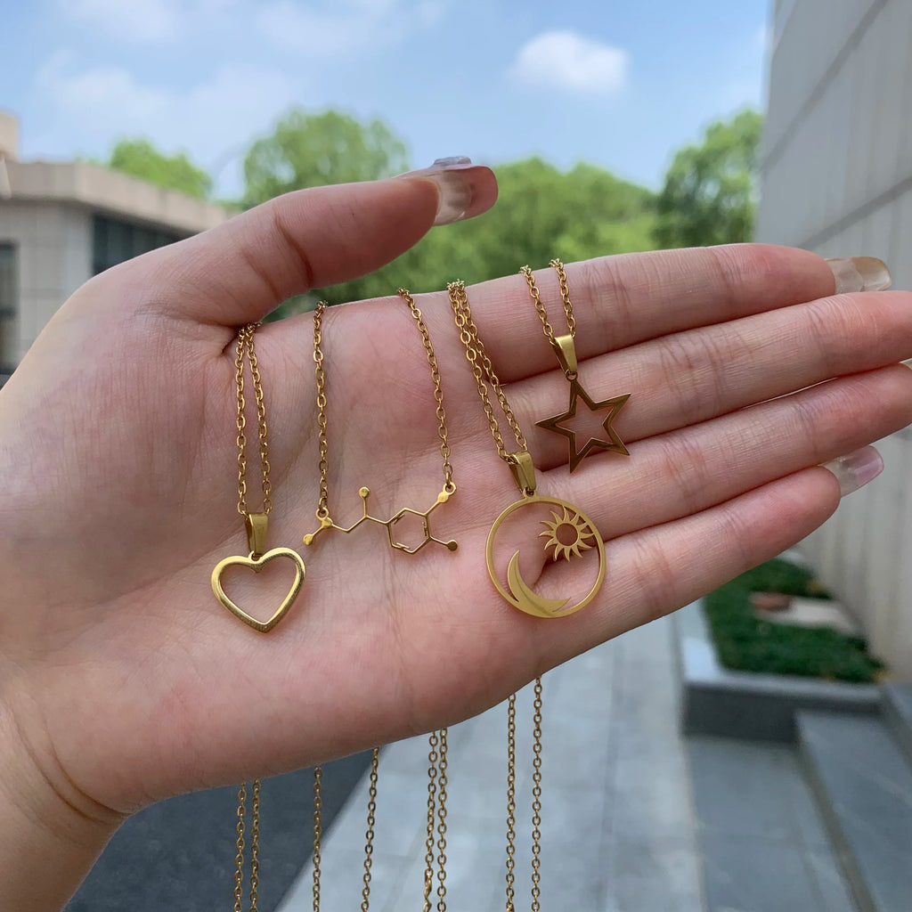 Gold Heart Pendant Necklace
