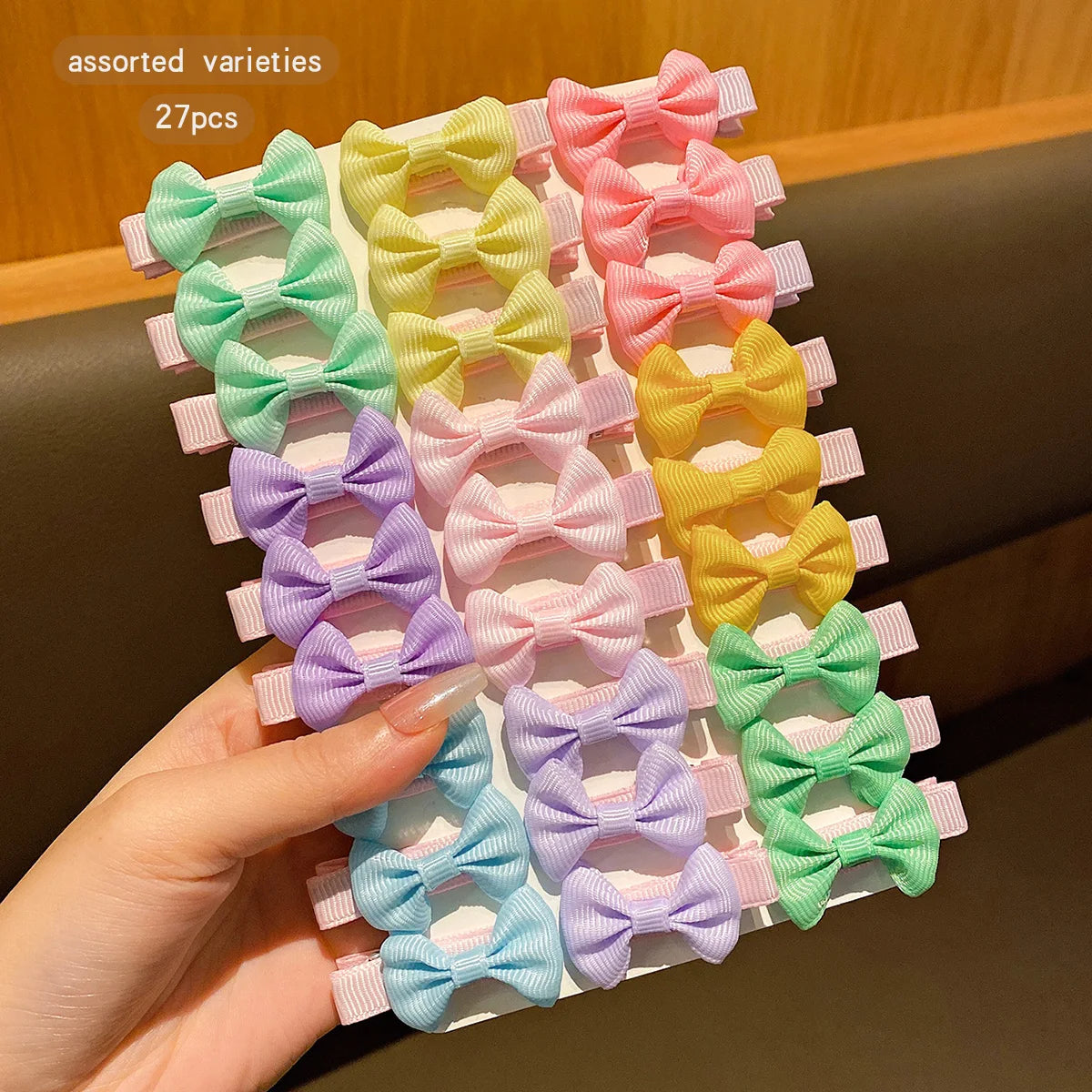 30 colored random bow fabric hair clips suitable for daily use as hair accessories