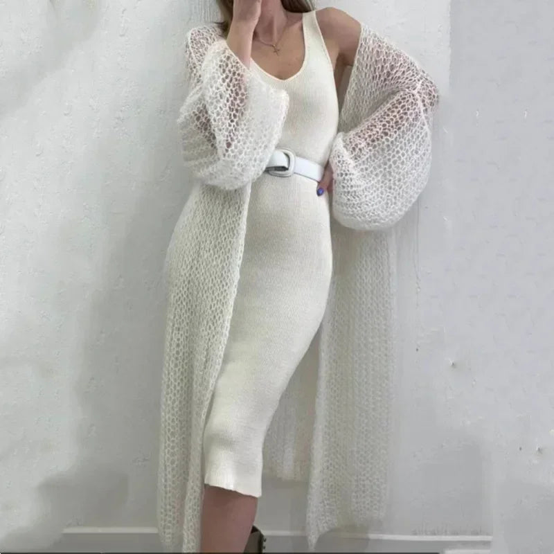 Women's Open-Stitch Knit Cardigan