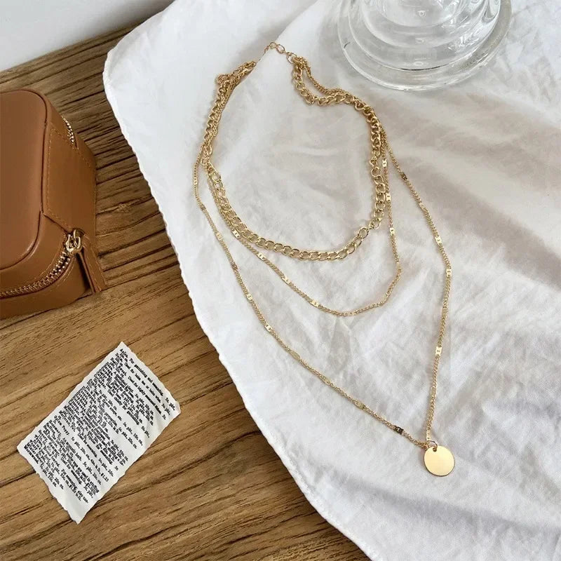 Gold Heart Star Charm Necklace