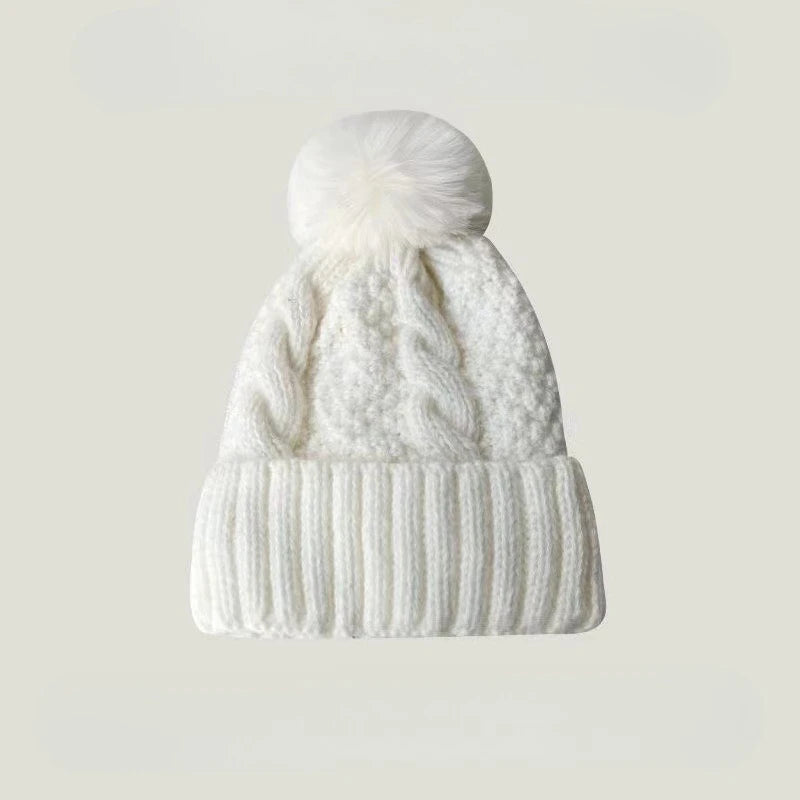 Cable Knit Pom Beanie