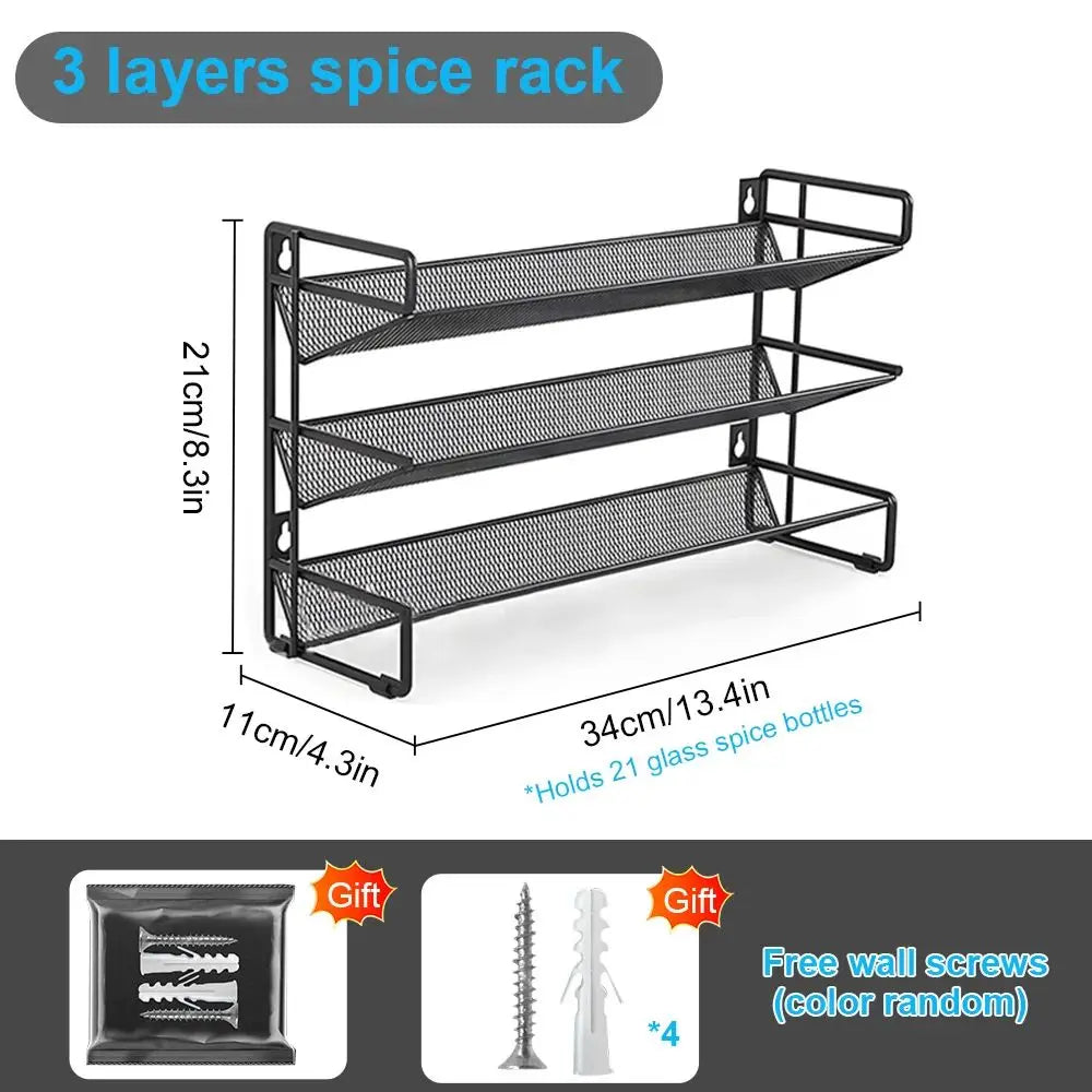 3 or 4 Tier Spice Rack for Counter or Wall
